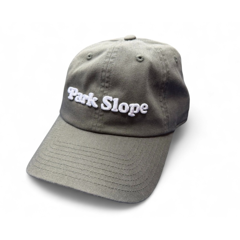 American Needle Park Slope Brooklyn Neighborhood Cap Olive Gray Dad Hat Cotton